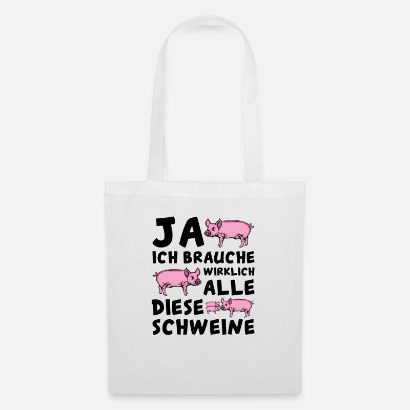 Schwein - Stoffbeutel - Weiß