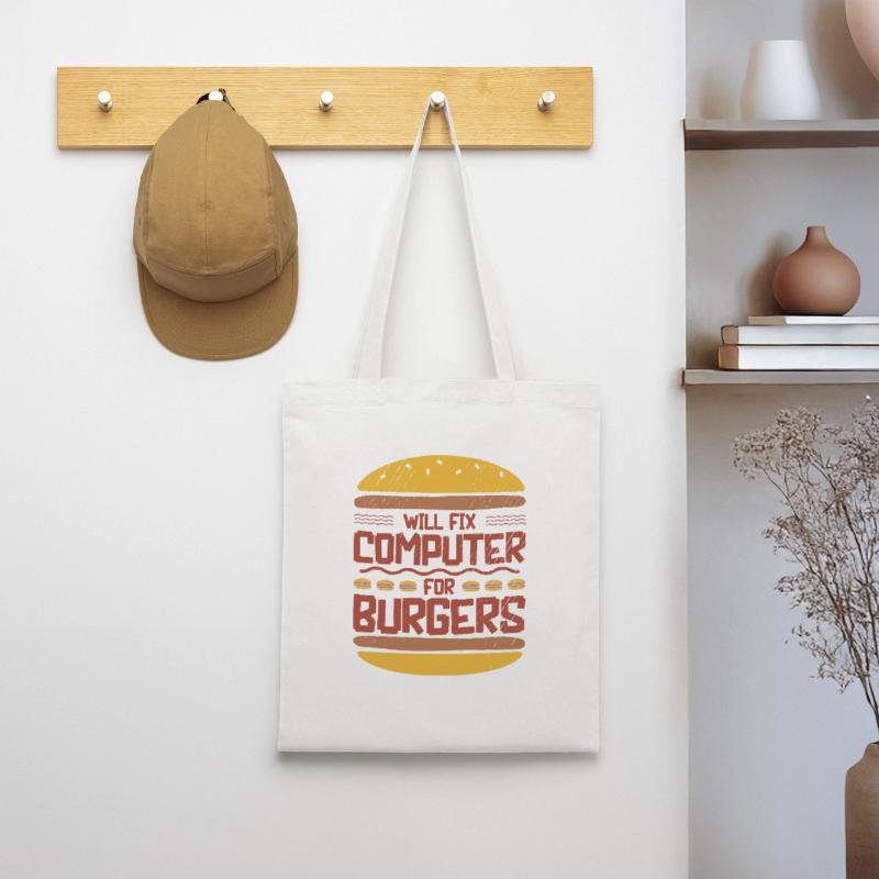 Will Fix Computer Burger Programmierer IT Support Stoffbeutel