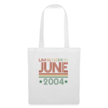 18. Geburtstag Juni Jahrgang 2004 Geschenkidee - Stoffbeutel - Weiß - Vorne