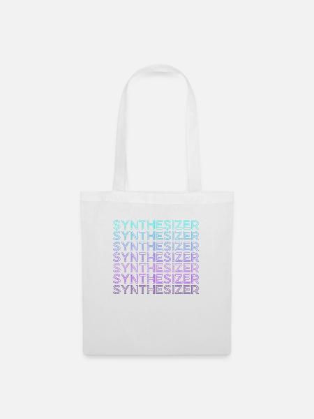 Synthesizer-Spieler Keyboarder Retro - Stoffbeutel - Weiß