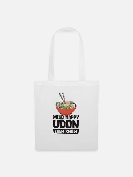 Asiatisches Essen Udon Miso-Nudeln Asiatische - Stoffbeutel - Weiß