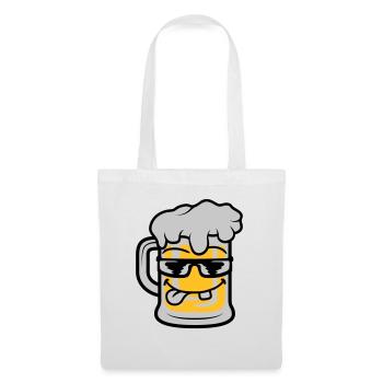 Tasse à bière Cool Face - Sac en tissu - blanc - Devant