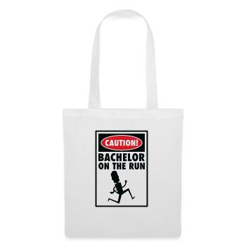 Bachelor Caution Bräutigam Heiraten Hochzeitstag - Stoffbeutel - Weiß - Vorne