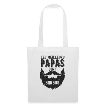 LES MEILLEURS PAPAS SONT BARBUS 3 - Sac en tissu - blanc - Devant
