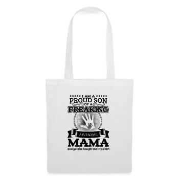 Familie Mama Sohn Tshirt - Stoffbeutel - Weiß - Vorne