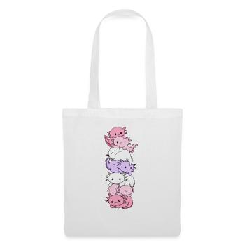 Pomossexual Flag Axolotl Pile Kawaii - Sac en tissu - blanc - Devant