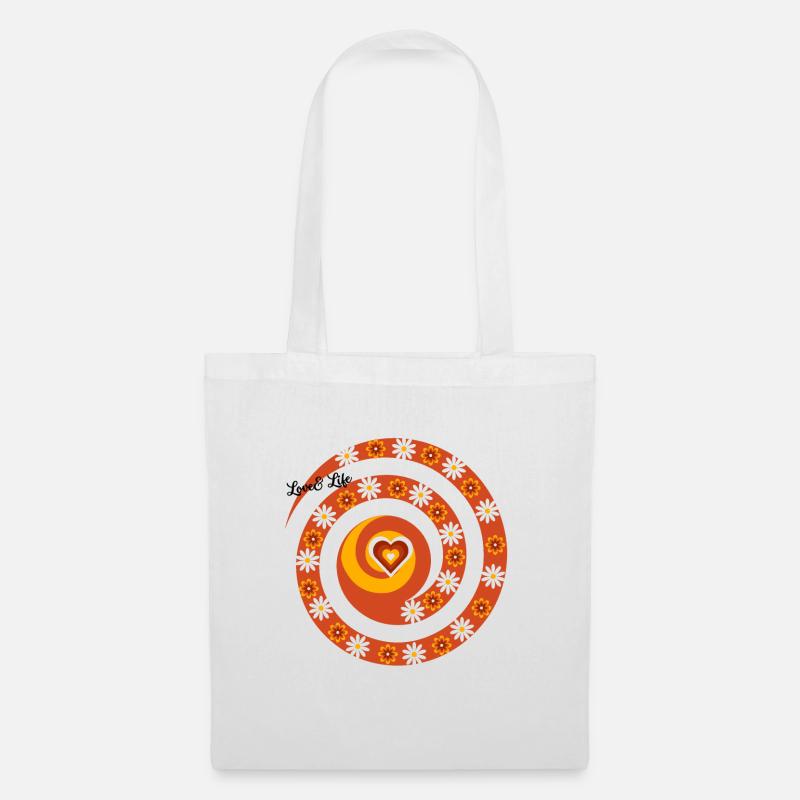 Spirale der Liebe und des Lebens - Stoffbeutel - Weiß