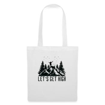 Let's Get High Wandern Berge Wanderer Outdoor Sort - Stoffbeutel - Weiß - Vorne