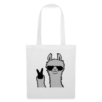 Cool Lama No Drama Llama Peace Lunettes de soleil - Sac en tissu - blanc - Devant