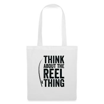 Pensez au passe-temps de pêche Reel Thing - Sac en tissu - blanc - Devant