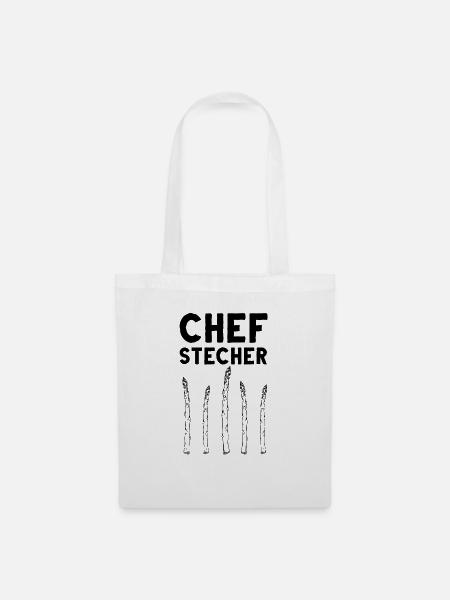 Chefstecher Spargelstecher Spargelernte Bauer - Stoffbeutel - Weiß