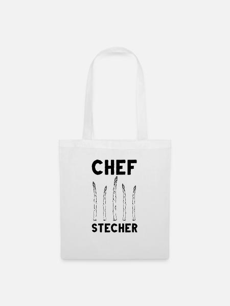 Chefstecher Spargelstecher Spargelernte Bauer - Stoffbeutel - Weiß