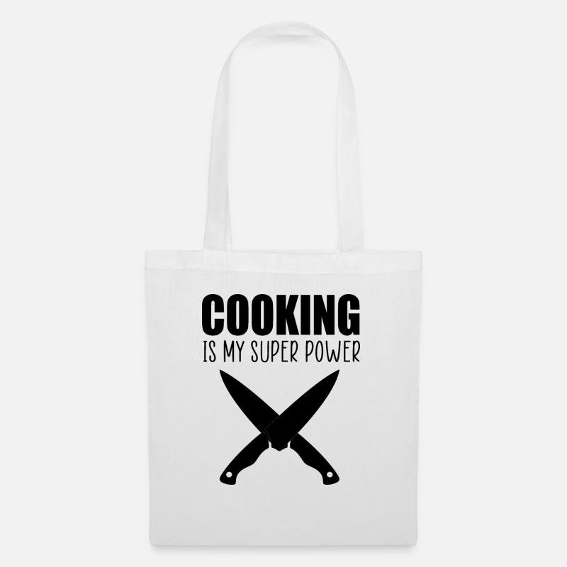 Kochen ist mein Super-Power-Cook-Zitat - Stoffbeutel - Weiß