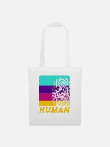 Human Fingerprint - Stoffbeutel - Weiß
