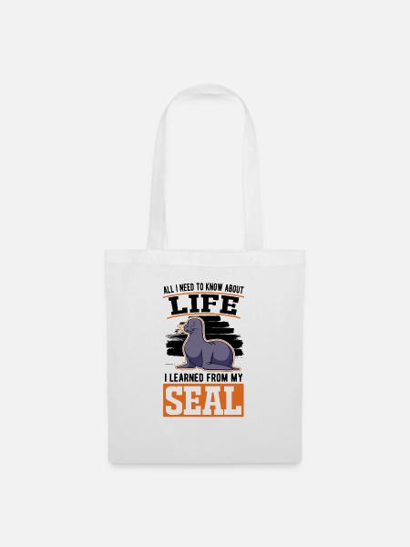 Robbe Geschenk Seal Seelöwe - Stoffbeutel - Weiß