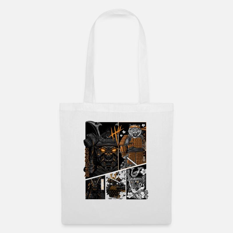 Bande dessinée Tiger Samurai - Sac en tissu - blanc