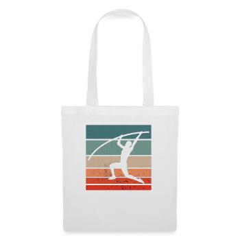 Stabhochsprung Stabhochspringen Turner Geschenk - Stoffbeutel - Weiß - Vorne