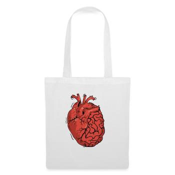 Moitié cerveau moitié cœur Anatomie des organes Science - Sac en tissu - blanc - Devant