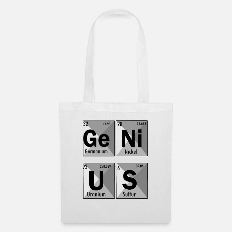 Genius mit Chemieanekdote - Stoffbeutel - Weiß