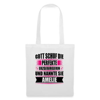 Erzgebirge Frau Namen Sachsen Amelie - Stoffbeutel - Weiß - Vorne