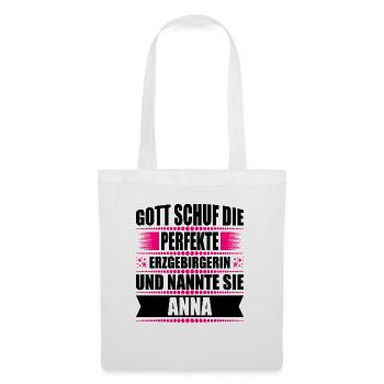 Erzgebirge Frau Namen Sachsen Anna - Stoffbeutel - Weiß - Vorne