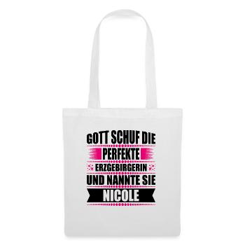Erzgebirge Frau Namen Sachsen Nicole - Stoffbeutel - Weiß - Vorne