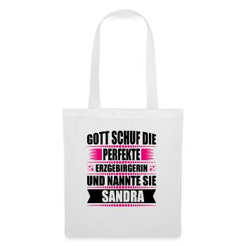 Erzgebirge Frau Namen Sachsen Sandra - Stoffbeutel - Weiß - Vorne