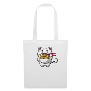 Kawaii Cat Japanese Ramen Noodles Cute Kat - Tote Bag - white - Front