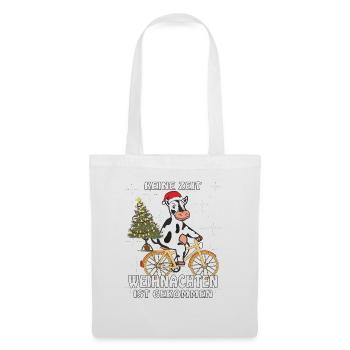 KUH FAHRRAD WEIHNACHTEN IST GEKOMMEN - Stoffbeutel - Weiß - Vorne