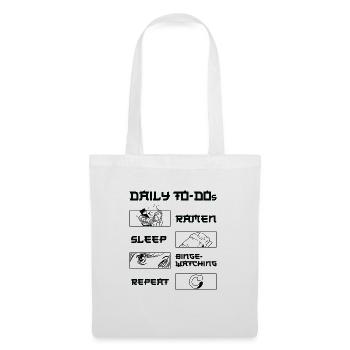 Fan de cinéma Daily Binge Watcher Ramen Lover - Sac en tissu - blanc - Devant