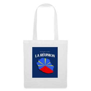 Fier de mes Racines La Réunion Bleu - Sac en tissu - blanc - Devant