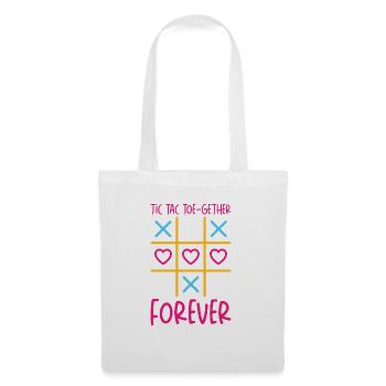 Saint-Valentin Enfants Famille Tic Tac Toe Game - Sac en tissu - blanc - Devant