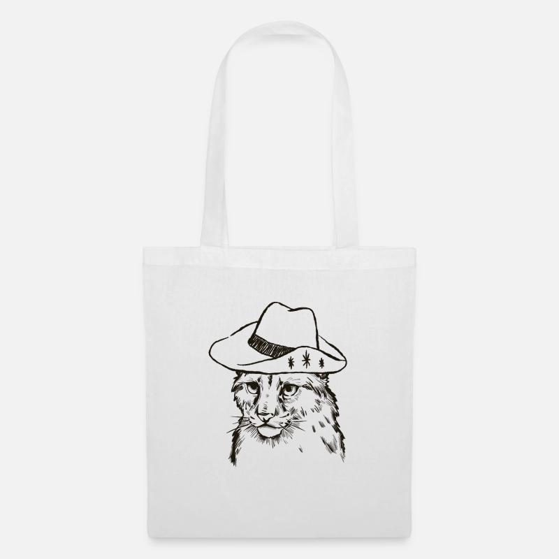 Luchs Cowboy - Stoffbeutel - Weiß