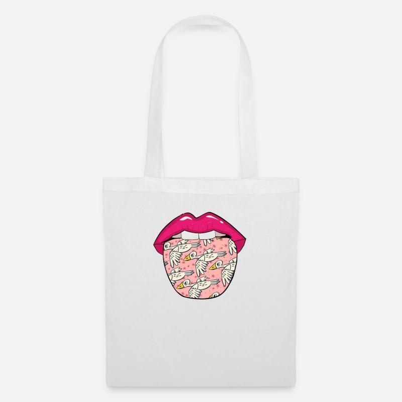 Möwe Lippen - Stoffbeutel - Weiß