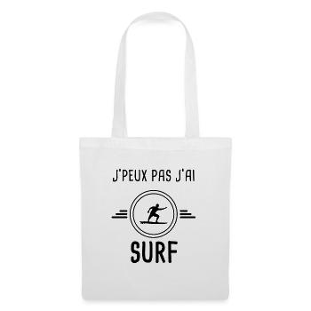 je peux pas j'ai surf board pour surfeur - Sac en tissu - blanc - Devant