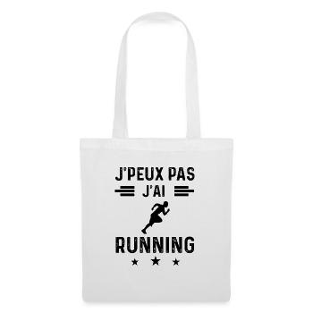 cadeau je peux pas j'ai running - Sac en tissu - blanc - Devant