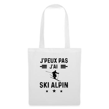 cadeau je peux pas j'ai ski alpin - Sac en tissu - blanc - Devant
