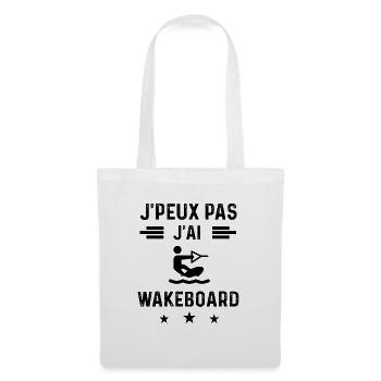 cadeau je peux pas j'ai wakeboard - Sac en tissu - blanc - Devant