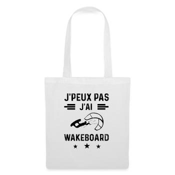 cadeau je peux pas j'ai wakeboard wind surf - Sac en tissu - blanc - Devant