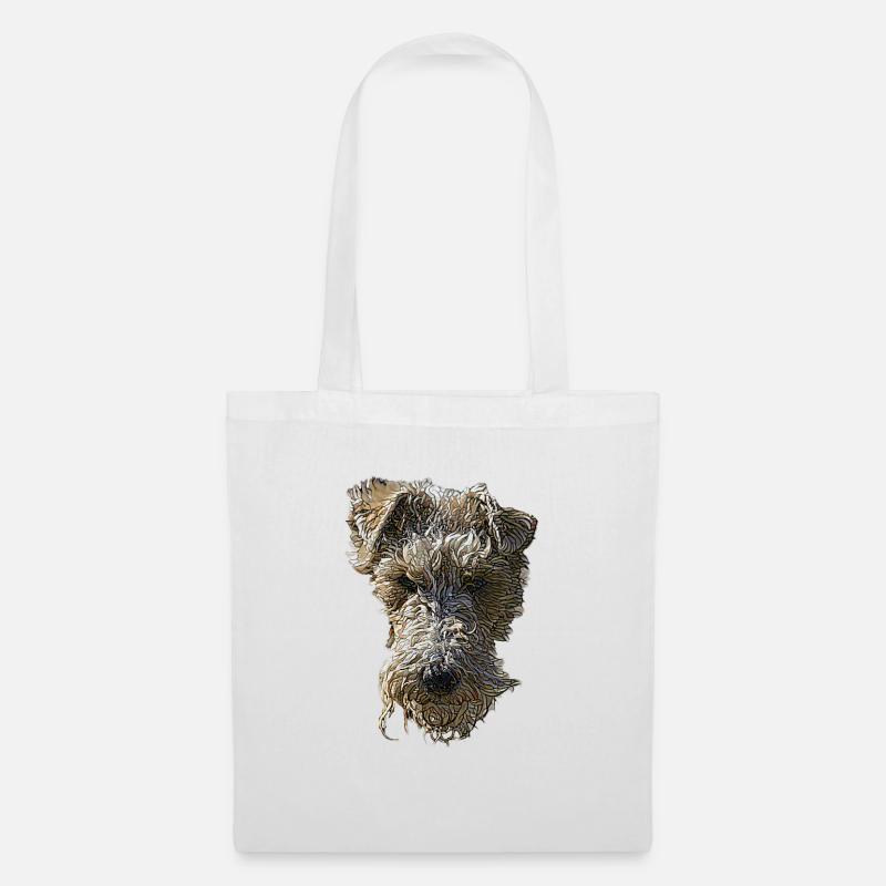 Foxterrier Gesicht - Stoffbeutel - Weiß
