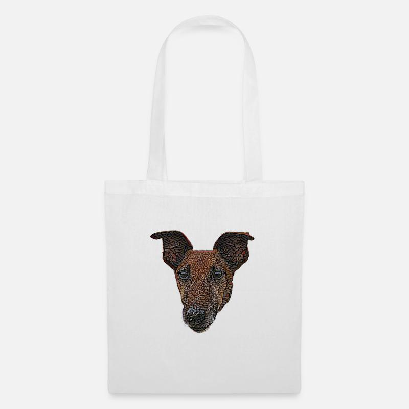 Glattes Foxterrier-Gesicht - Stoffbeutel - Weiß