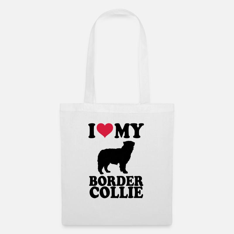 Border Collie - Stoffbeutel - Weiß