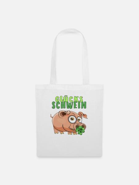GLÜCKS SCHWEIN - Stoffbeutel - Weiß