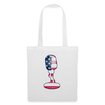 Podcast Mic Podcasting Podcast America Flag - Stoffbeutel - Weiß - Vorne