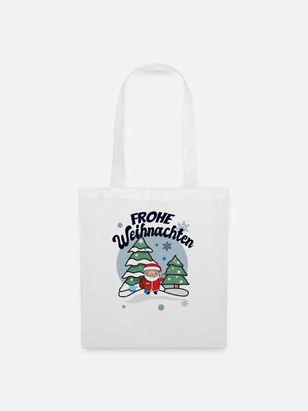 Frohe Weihnachten Nikolaus - Stoffbeutel - Weiß