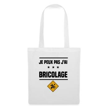 j'peux pas j'ai bricolage humour - Sac en tissu - blanc - Devant