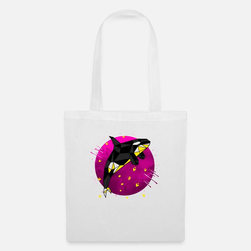 Orca Rhombuses rosa Kreis - Stoffbeutel - Weiß