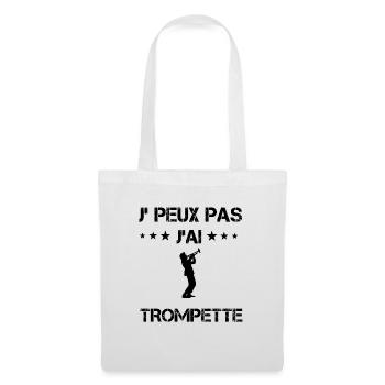 j'peux pas j'ai trompette cadeau trompettiste - Sac en tissu - blanc - Devant