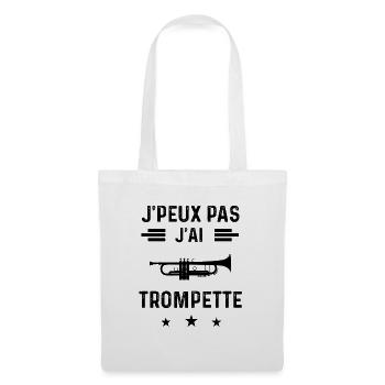 j'peux pas j'ai trompette instrument trompettiste - Sac en tissu - blanc - Devant