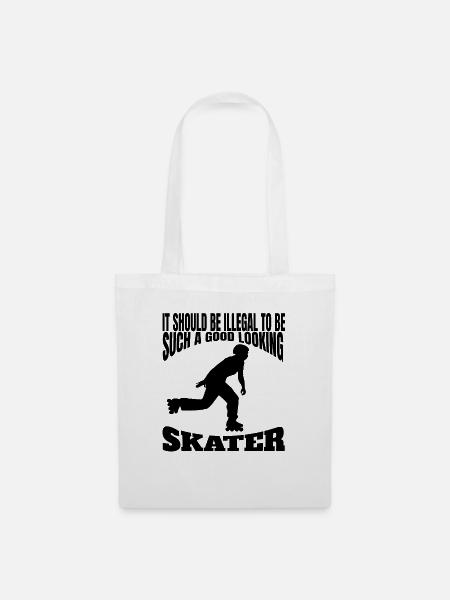 Rollschuh Inline skaten Geschenk Inliner Skaterin - Stoffbeutel - Weiß